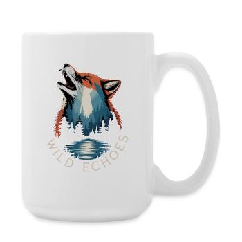 Wild Echoes Wald Fuchs Natur Landschaft - Große Tasse 440 ml - Weiß - Rechts