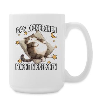 Lustiges Katzennachthemd Faulenzer Katzen - Große Tasse 440 ml - Weiß - Rechts