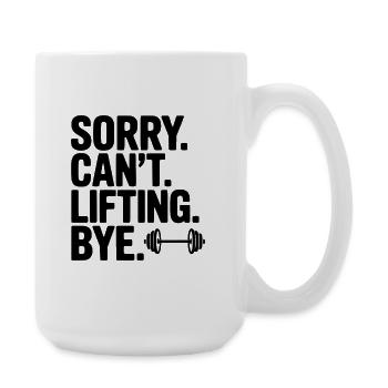 Pardon. Ne. Levage. Au revoir. - Grande tasse 440 ml - blanc - Droite