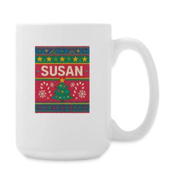 Susan Christmas Knit Art  - Large Mug 440 ml - white - Right