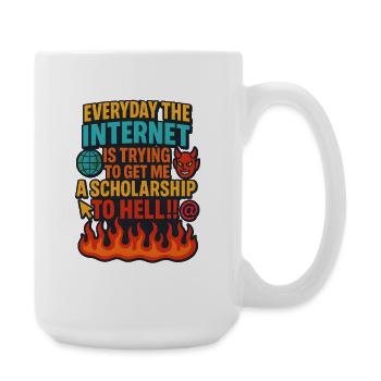 Bourse Internet pour le mème de l’enfer, drôle - Grande tasse 440 ml - blanc - Droite