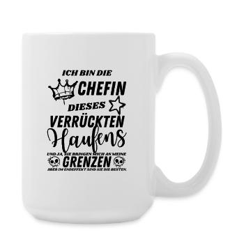 Lustiges Chefin Motiv – Chaos und Grenzen - Große Tasse 440 ml - Weiß - Rechts