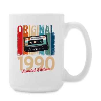 35th Birthday Cassette December Vintage 1990 - Large Mug 440 ml - white - Right