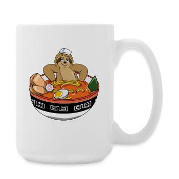 Sloth Relaxing in Japanese Ramen Bowl - Large Mug 440 ml - white - Right