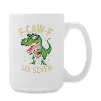 F-Caw-F Six Seven Dino - Große Tasse 440 ml - Weiß - Rechts