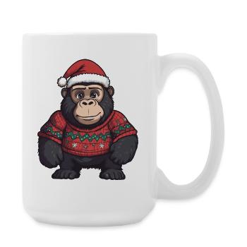 Noël de Noël Gorilla - Grande tasse 440 ml - blanc - Droite