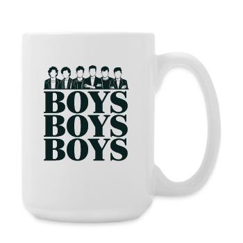 Boys Silhouettes Stylish Team Motif - Large Mug 440 ml - white - Right