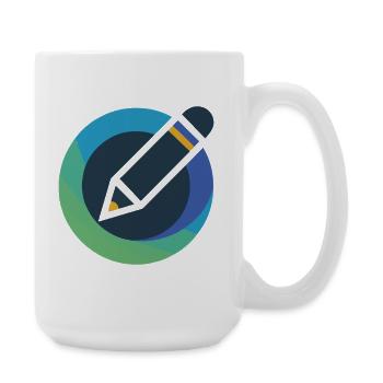 Abstract Circle Pencil Emblem - Large Mug 440 ml - white - Right