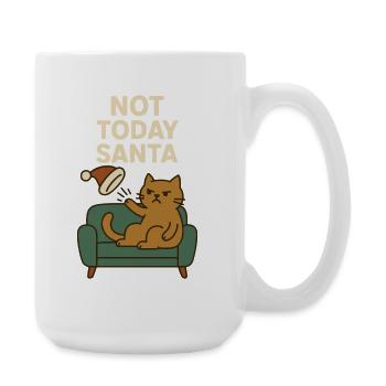 Pas aujourd’hui Humour drôle de chat de Noël - Grande tasse 440 ml - blanc - Droite