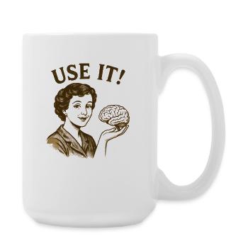 Use It! Vintage Woman with Brain - Large Mug 440 ml - white - Right