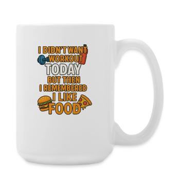 Foodie Fitness Humor Graphic - Large Mug 440 ml - white - Right