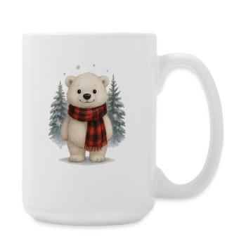 Cute polar bear winter christmas - Large Mug 440 ml - white - Right