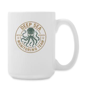 Kraken Deep Sea Surveillance Team Funny Myth Kr - Large Mug 440 ml - white - Right