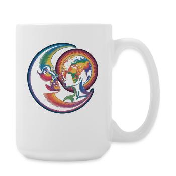 Moon and Earth – Cosmic Love - Large Mug 440 ml - white - Right