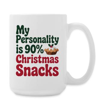 My Personality Is 90% Christmas Snacks Funny Gift - Large Mug 440 ml - white - Right