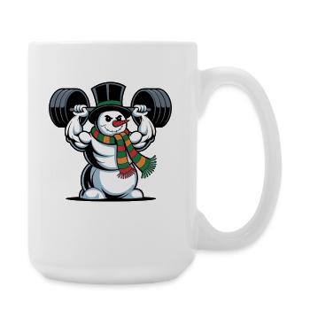 Strong Snowman Weightlifting Fitness Hivernal - Grande tasse 440 ml - blanc - Droite