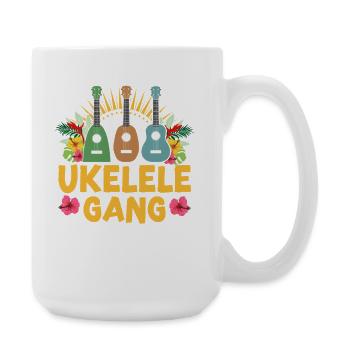 Hawaiian Ukulele Uke Ukulele Gang - Große Tasse 440 ml - Weiß - Rechts