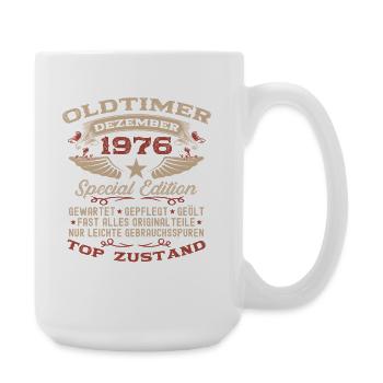 49. Geburtstag Geschenk Oldtimer Dezember 1976 - Große Tasse 440 ml - Weiß - Rechts