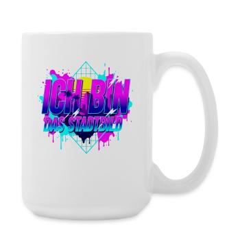 I Am the Cityscape - 80s Retro Synthwave Neon - Large Mug 440 ml - white - Right