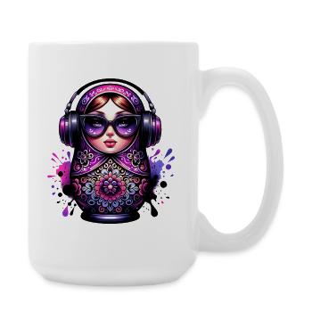  Russian Matroschka Musik Russland Russische - Große Tasse 440 ml - Weiß - Rechts