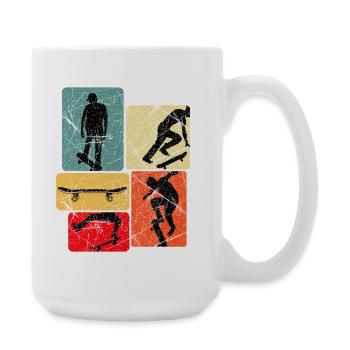 Skateboard Silhouettes Collage - Large Mug 440 ml - white - Right