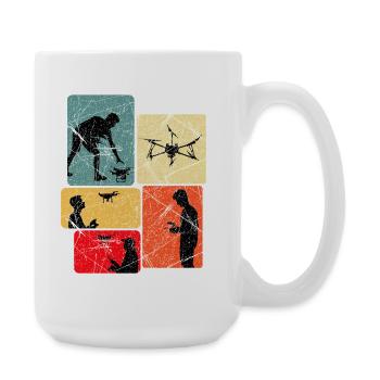 Drohnenpilot Panels Kunst - Große Tasse 440 ml - Weiß - Rechts