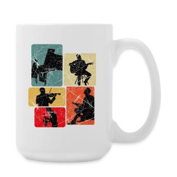 Music Silhouettes Collage - Large Mug 440 ml - white - Right
