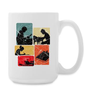 Kinderkunst Zeichnen Collage - Große Tasse 440 ml - Weiß - Rechts