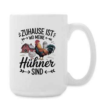 Home is where my chickens are more charming - Large Mug 440 ml - white - Right