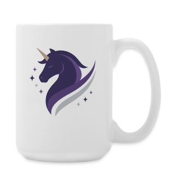 Mystical Purple Unicorn, Night Sky, Magic - Large Mug 440 ml - white - Right