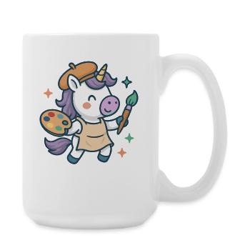 Creative Unicorn Painter, Art and Colors - Large Mug 440 ml - white - Right
