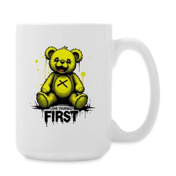 Aime-toi d’abord Teddy Bear Graffiti - Grande tasse 440 ml - blanc - Droite