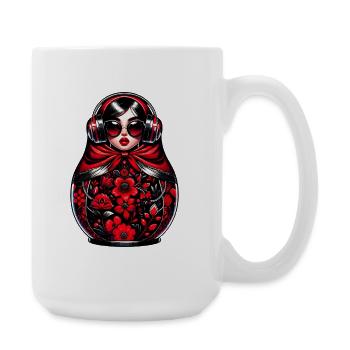  Russian Matroschka Musik Russland Russische - Große Tasse 440 ml - Weiß - Rechts