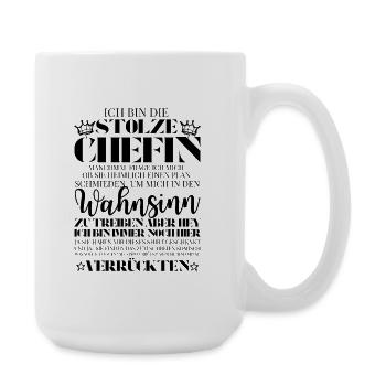 Patron de la bande de fous - disant sur le pouvoir féminin - Grande tasse 440 ml - blanc - Droite