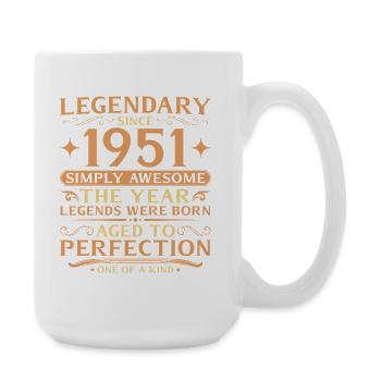 75. Geburtstag Jahrgang der Legenden 1951 - Große Tasse 440 ml - Weiß - Rechts