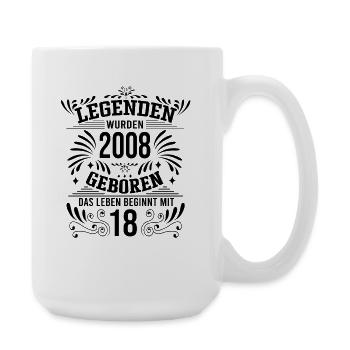 18 Birthday Legends Year 2008 Vintage Retro Orn - Large Mug 440 ml - white - Right