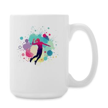 Volleyballerin, Volleyball, Volleyballspielerin - Große Tasse 440 ml - Weiß - Rechts