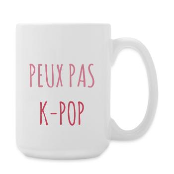 Ich kann nicht, ich habe K-Pop - koreanische Korea-Musik - Große Tasse 440 ml - Weiß - Rechts