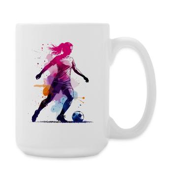 Football, Football, Football, Football, Femme haute en couleur - Grande tasse 440 ml - blanc - Droite