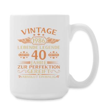 40. Geburtstag Vintage 1986 Baujahr - Große Tasse 440 ml - Weiß - Rechts