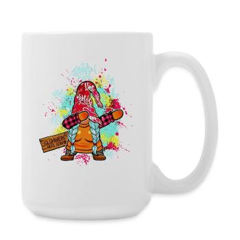 Glühwein Queen Wichtel Dab Frauen Weihnachtsmarkt - Große Tasse 440 ml - Weiß - Rechts
