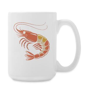 Red Shrimp Cartoon - Large Mug 440 ml - white - Right