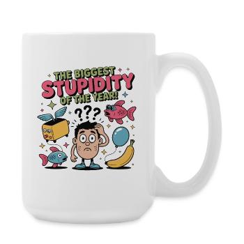 Größte Dummheit des Jahres - Große Tasse 440 ml - Weiß - Rechts