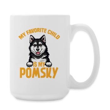 Pomsky Maman Peluche Pomsky Propriétaire de chien Amant - Grande tasse 440 ml - blanc - Droite