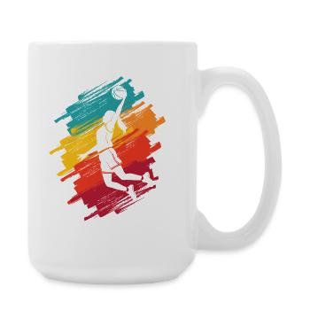 Joueuse de basket-ball féminine colorée - Grande tasse 440 ml - blanc - Droite
