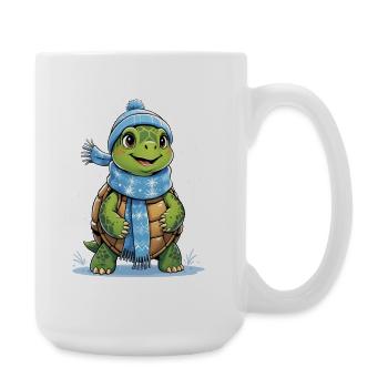 Winter Scarf Turtle - Large Mug 440 ml - white - Right