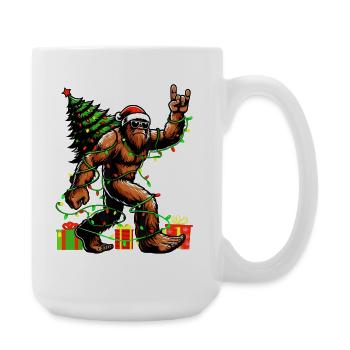 Bigfoot Christmas Light Hero - Large Mug 440 ml - white - Right