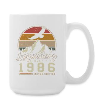 1986 Vintage Vintage Anniversaire Cadeau Rétro - Grande tasse 440 ml - blanc - Droite