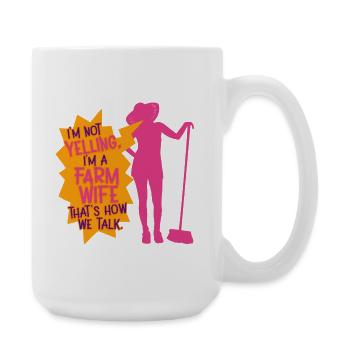 Ehefrau eines Bauern Mutter - Große Tasse 440 ml - Weiß - Rechts