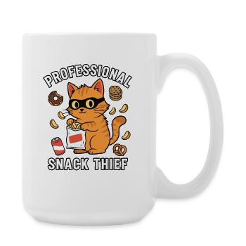 Voleur de snacks professionnel, chat drôle coquin - Grande tasse 440 ml - blanc - Droite